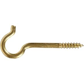 851867 Brass .106 x 1-11/16" Round Ceiling Screw Hook, Brass Finish 1