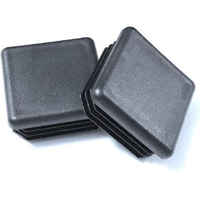 (Pack of 8) 2" Square - 14 -20 Ga (Fits ID1.85" to 1.93" ) Black Plastic Tubing Plug, 2 Inch End Cap 2"x2" - Fence Post Pipe Tube Cover Insert | End Caps for Fitness Equipment