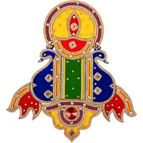 Aditri Creation Peacock with Diya Designer Floor Rangoli/Home Décor/Decoration/Acrylic Traditional Handmade Rangoli/Floor Decor/Indian Wedding Festival Decoration/Gift Return Gift (Size:- 12" Inches)