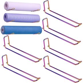 Locci Yoga Mat Holder, Yoga Mat Holder Wall Mount, Home Gym Storage 6 PCS Wall Rack Organizer (Rainbow)