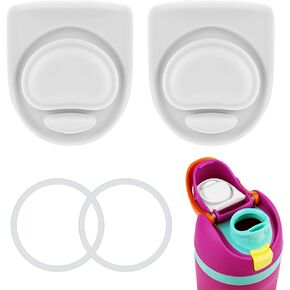 4pcs Bottle Seal Ring & Replacement Stopper for Owala FreeSip 19oz 24oz 32oz 40oz, Silicone O Ring Water Bottle Lid Parts, Cap Mouth Plug Gasket Accessories, BPA-Free (White)