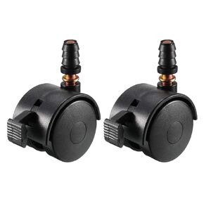 uxcell 1.5 Inch Swivel Caster Wheels Grip Neck Stem Caster Black Furniture Wheel with Brake and Mounting Socket, 2pcs