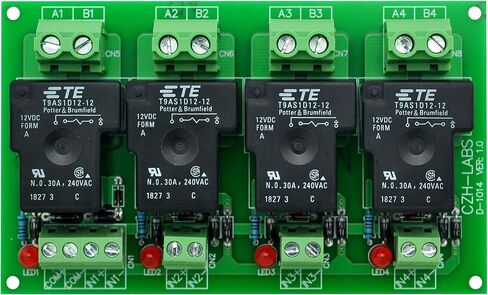 لوحة وحدة مرحل الطاقة 12 فولت سلبية 4 SPST-NO 30 أمبير من CZH-Labs. in Kuwait