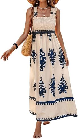Women Fashion Summer Sleeveless Floral Maxi Dresses in Saudi Arabia