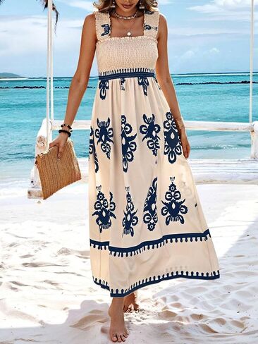 Women Fashion Summer Sleeveless Floral Maxi Dresses in Saudi Arabia