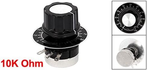 uxcell a15050500ux0776 مقياس الجهد الكربوني الدوار بقطر مع مقبض، RV24YN 20S B103 10K أوم in Saudi Arabia