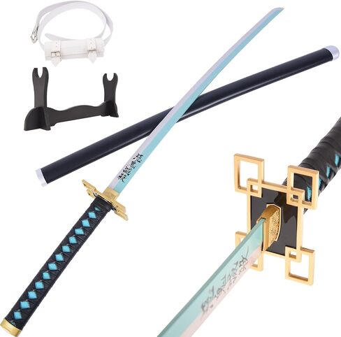Demon Slayer Sword 40 Inch Tokitou Muichirou Real Metal Cosplay Anime Sword Katana Collection Gift in Saudi Arabia