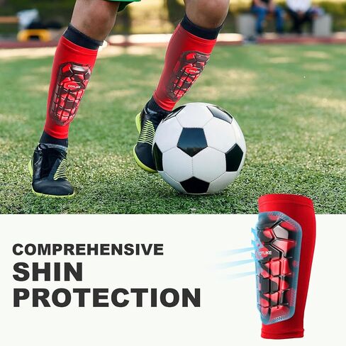 Soccer Shin Guards Kids Youth, Shin Guard Sleeves for Boys Girls Adults Men Women, Protective Soccer Equipment for 2-18 Years Old Boys Girls, High Impact Resistant Breathable Comfortable in Saudi Arabia