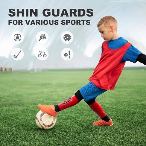 Soccer Shin Guards Kids Youth, Shin Guard Sleeves for Boys Girls Adults Men Women, Protective Soccer Equipment for 2-18 Years Old Boys Girls, High Impact Resistant Breathable Comfortable in Saudi Arabia