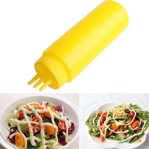 3 Pcs Condiment Squeeze Bottles 3-Hole Plastic Dispenser Container Tomato Sauce Dispensers Sauce Squeeze Bottles (24 OZ, 650 ML) in Saudi Arabia