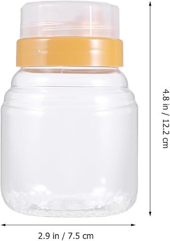 4PCS honey bottle Salad Dressing Bottle Honey Container honey jar plastic syrup holder condiment dispenser bottles sauce squeeze bottles honey storage bottle Jam Bottle seal Miko in Saudi Arabia