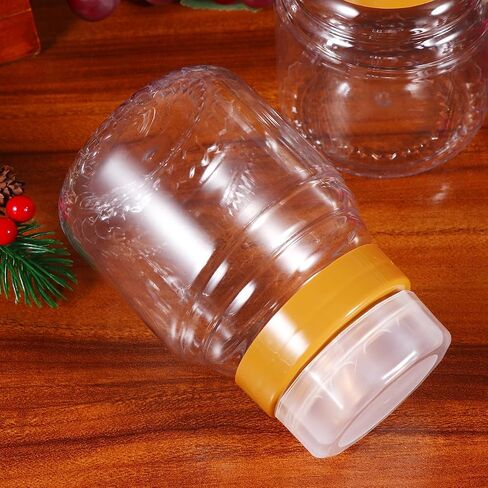4PCS honey bottle Salad Dressing Bottle Honey Container honey jar plastic syrup holder condiment dispenser bottles sauce squeeze bottles honey storage bottle Jam Bottle seal Miko in Saudi Arabia