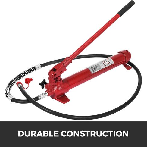 Vevor 10 Ton Porta Power Kit 1.4M (55.1 بوصة) خرطوم الزيت الهيدروليكي للسيارة جاك رام أدوات إصلاح إطار الجسم التلقائي لمزرعة التحميل وتفريغ سرير الشاحنة وبناء المعدات الهيدروليكية، أحمر in Saudi Arabia