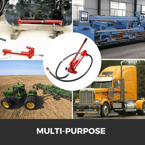 Vevor 10 Ton Porta Power Kit 1.4M (55.1 بوصة) خرطوم الزيت الهيدروليكي للسيارة جاك رام أدوات إصلاح إطار الجسم التلقائي لمزرعة التحميل وتفريغ سرير الشاحنة وبناء المعدات الهيدروليكية، أحمر in Saudi Arabia
