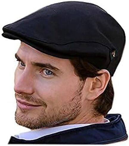 قبعة موكروس من الكتان الأيرلندي لموزع الصحف باللون الأسود in Kuwait