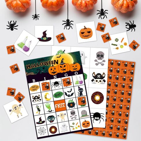Halloween Bingo Party Games with 24 Players, Halloween Party Games for Girls Boys School Classroom Party Supplies, Classroom Activities, Party Favor Gifts for Young Adults Family Activities - JY907 in Kuwait