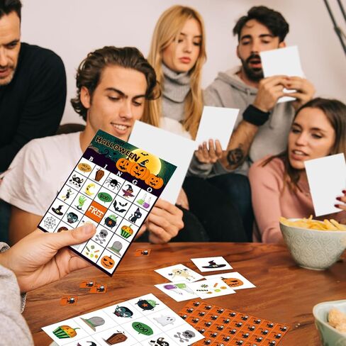 Halloween Bingo Party Games with 24 Players, Halloween Party Games for Girls Boys School Classroom Party Supplies, Classroom Activities, Party Favor Gifts for Young Adults Family Activities - JY907 in Kuwait