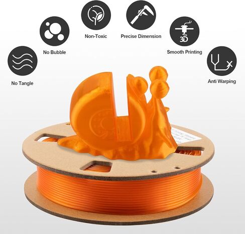 TPU Filament 1.75mm Bundle, TINMORRY 3D Printer Filament Bundle, 200g x 5 spools, Transparent + Transparent Orange + Transparent Yellow + Transparent Violet + Transparent Emerald Green in Saudi Arabia