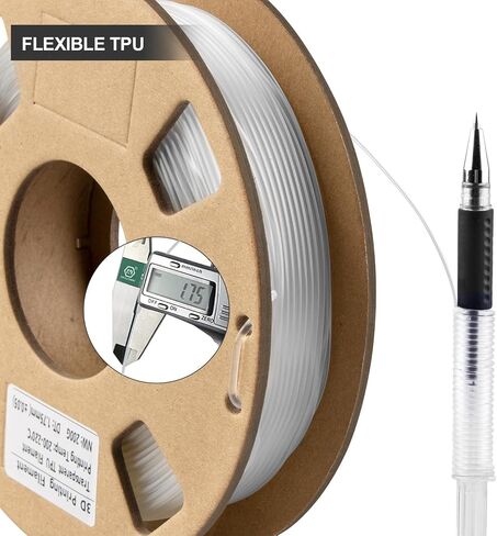 TPU Filament 1.75mm Bundle, TINMORRY 3D Printer Filament Bundle, 200g x 5 spools, Transparent + Transparent Orange + Transparent Yellow + Transparent Violet + Transparent Emerald Green in Saudi Arabia