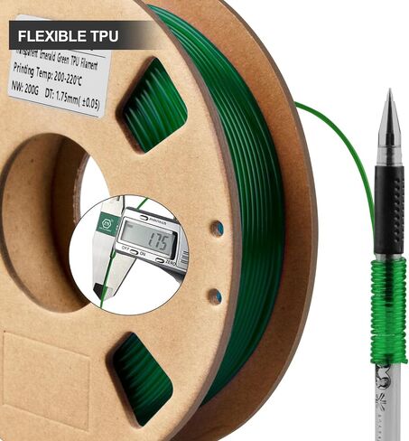 TPU Filament 1.75mm Bundle, TINMORRY 3D Printer Filament Bundle, 200g x 5 spools, Transparent + Transparent Orange + Transparent Yellow + Transparent Violet + Transparent Emerald Green in Saudi Arabia