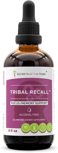 Tribal Recall Alcohol-FREE Extract, High-Potency Herbal Drops, Tincture made from Gotu Kola, Eleuthero Siberian Ginseng, Rosemary, Ashwagandha, Lemon Balm, Ginkgo Biloba. Focus/Memory Support 4 oz in Saudi Arabia