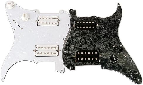 سلك مسبق Strat Pickguard HH مع سيراميك مزدوج من نوع Colis Humbucker مناسب لجزء جيتار Strat باللون الأبيض اللؤلؤي in Kuwait
