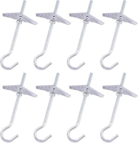 32Pcs M5×75 Heavy Duty Carbon Steel Ceiling Hooks Spring Toggle Wing Bolts Wall Fixing Ceiling Hooks Pothook Wall Fixing Anchors Ceiling for Hanging Plants in Saudi Arabia