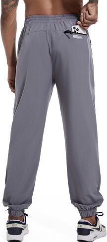 بنطلون رياضي للرجال من Trackpants مع جيوب بسحاب كاجوال للجري سريع الجفاف سروال رياضي S-3XL in Kuwait