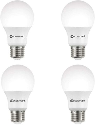 EcoSmart 60W مكافئة للضوء الأبيض الناعم A19 Energy Star ومصباح LED قابل للتعتيم (4 عبوات) in Kuwait