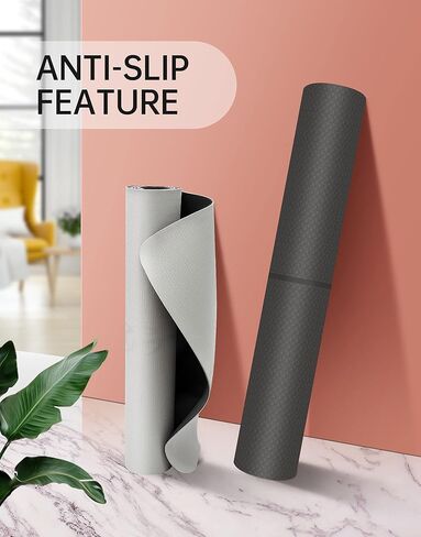 سجادة يوجا لطيفة C، سجادة يوجا سميكة، سجادة تمرين، سجادة للياقة البدنية، بسمك 1⁄4 بوصة 72 × 32 72 × 48 مع علامات محاذاة، غير قابلة للانزلاق، بطانة ناعمة لليوجا وصالة الألعاب الرياضية والداخلية والخارجية in Kuwait