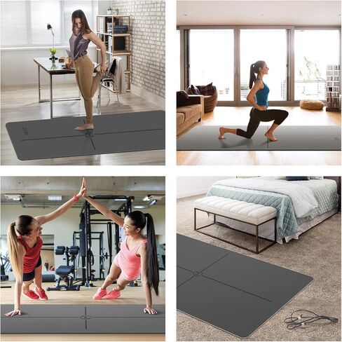 سجادة يوجا لطيفة C، سجادة يوجا سميكة، سجادة تمرين، سجادة للياقة البدنية، بسمك 1⁄4 بوصة 72 × 32 72 × 48 مع علامات محاذاة، غير قابلة للانزلاق، بطانة ناعمة لليوجا وصالة الألعاب الرياضية والداخلية والخارجية in Kuwait