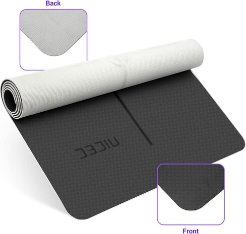 سجادة يوجا لطيفة C، سجادة يوجا سميكة، سجادة تمرين، سجادة للياقة البدنية، بسمك 1⁄4 بوصة 72 × 32 72 × 48 مع علامات محاذاة، غير قابلة للانزلاق، بطانة ناعمة لليوجا وصالة الألعاب الرياضية والداخلية والخارجية in Kuwait