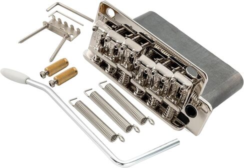 Wilkinson WV2-SB 54mm (2-1/8 inch) 2-Point Steel Vintage Bent Saddles Guitar Tremolo Bridge with Push-In Arm 41mm Full Solid Steel Block for Strat Style Electric Guitar, Nickel in Saudi Arabia