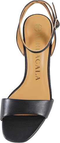 Women's Stylish Leather Chunky heeled sandals with leather outsolefor dressy summer in Saudi Arabia