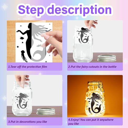CREATCABIN 12 قطعة من الصور الظلية على شكل فراشة خرافية ميسون جرة ديكور ملاك مقطوع بالليزر من الورق المقوى قصاصات القصاصات من PVC لصناعة برطمانات الفانوس لوحة جدارية للهواتف الزجاجية 3.9 × 3.5 بوصة-بدون ملصق in Saudi Arabia