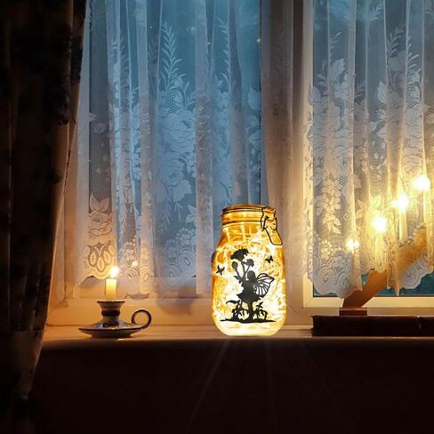 CREATCABIN 12 قطعة من الصور الظلية على شكل فراشة خرافية ميسون جرة ديكور ملاك مقطوع بالليزر من الورق المقوى قصاصات القصاصات من PVC لصناعة برطمانات الفانوس لوحة جدارية للهواتف الزجاجية 3.9 × 3.5 بوصة-بدون ملصق in Saudi Arabia