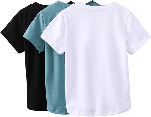 SOLY HUX Toddler Boy's Round Neck Tee 3 Piece Solid Short Sleeve T Shirts Summer Tops in Saudi Arabia