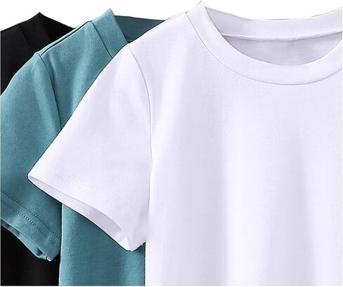 SOLY HUX Toddler Boy's Round Neck Tee 3 Piece Solid Short Sleeve T Shirts Summer Tops in Saudi Arabia