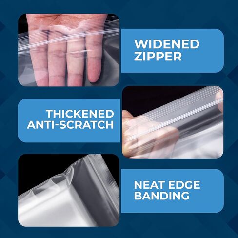 Clear Plastic Zip Lock Bags, 8" x 10" (100 Count), Transparent, Resealable Zipper Bags, Small, Durable, Water-Resistant, and Food Safe Polybags for Storage, Food, Crafts, and Shipping in Kuwait