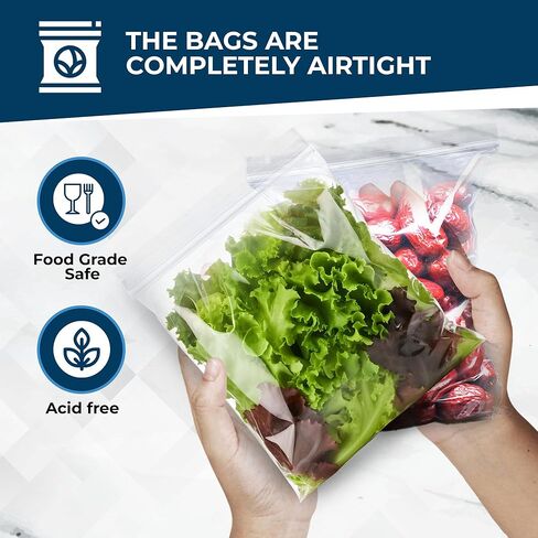 Clear Plastic Zip Lock Bags, 8" x 10" (100 Count), Transparent, Resealable Zipper Bags, Small, Durable, Water-Resistant, and Food Safe Polybags for Storage, Food, Crafts, and Shipping in Kuwait