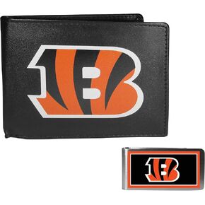 Siskiyou Sports NFL Cincinnati Bengals Bi-fold Wallet & Color Money Clip, Black, One Size