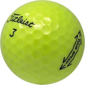 LostGolfBalls - 12 Titleist Yellow Tour Speed Golf Balls in Pristine Condition, 2023 Year Model, Like New Quality, No Logos, No Player Markings, Recycled Used Golf Balls, Yellow