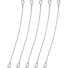 5PCS Safety Cable Lock with loops 12 inch Steel Cable for Locks Luggage Lock Security Wire Rope with Double Loop Safety Cable Lock Braided Steel Coated Safety Cable for Stage Lighting Luggage Lock