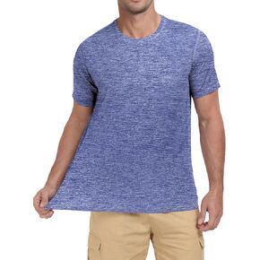 QIVICIMA Men's Workout T-Shirt Short Sleeve Athletic Shirts Dry Fit Breathable Mesh Running Tee Top