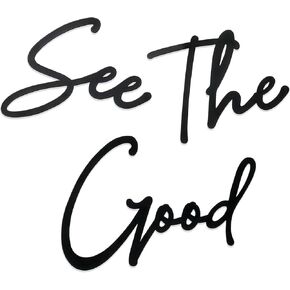 Zzbakress See The Good Wall Decor Metal Wall Art See The Good Large Living Room Wall Decor Black Metal Wall Art for Office Modern Signs for Home Wall Decor (Black, Modern)