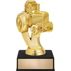 6" Trucks Tractor Pull Award On Black Luxury Base