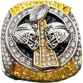 2022 Fantasy Football Championship Ring | Premium Silver and Gold Tone Award Trophy for FFL Champion | Stand Included