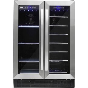 Danby DBC052A1BSS Built In Beverage Center, French Door Under Counter Beverage Cooler For Chilling Wine, Beer, Pop - In Stainless Steel - For Kitchen, Home Bar