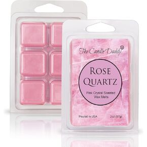 The Candle Daddy Rose Quartz - Pink Crystal Scented Wax Melt - 1 Pack - 2 Ounces - 6 Cubes