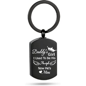 Urn Necklace for Ashes for Women Daddy's Girl Cremation Urn Keychain Memorial Keychain Tag Urn Ash Keyring Cremation Jewelry